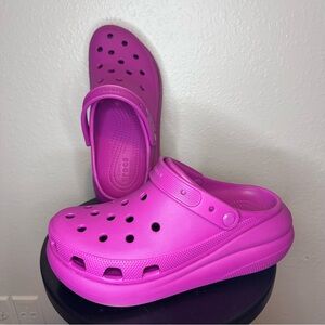 Hot Pink Platform Crocs, Size 11